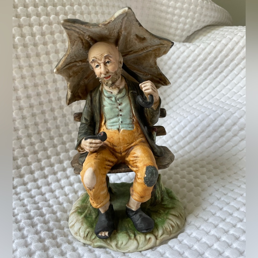 Vintage Norleans Old Man with umbrella figurine